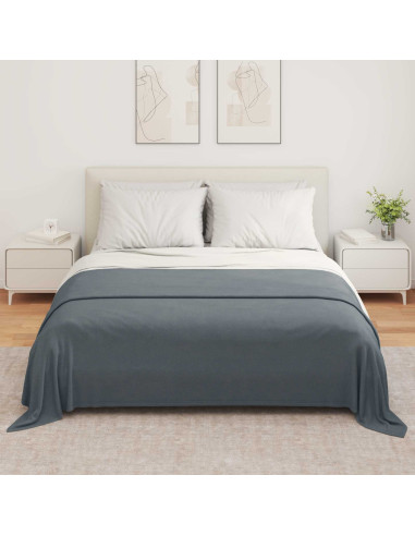 Coperte da Pile 6 pcs Grigio scuro 280 x 210 cm Panno