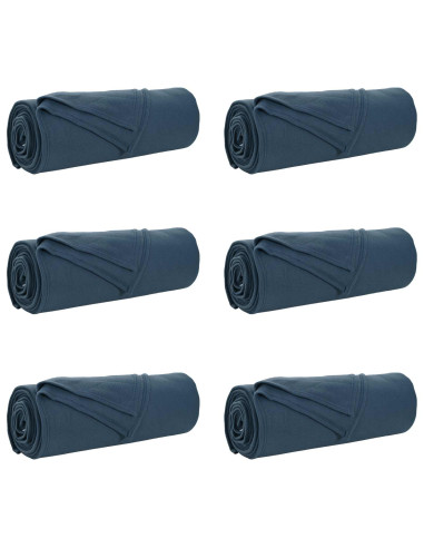 Coperte da Pile 6 pcs Blu navy 280 x 210 cm Panno