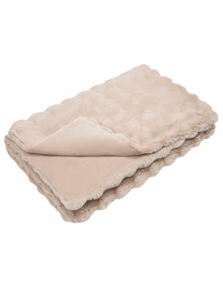 Coperta in Pelliccia di Coniglio Finta 4 pcs Beige 220 x 240 cm