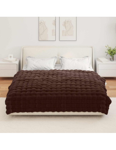 Coperta in Pelliccia di Coniglio Finta Cammello 150 x 220 cm