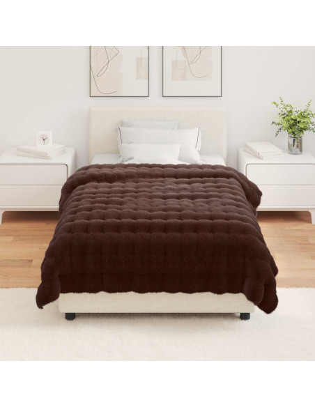 Coperta in Pelliccia di Coniglio Finta Cammello 220 x 240 cm