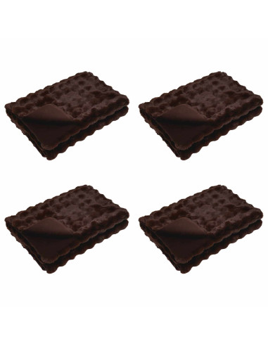 Coperta in Pelliccia di Coniglio Finta 4 pcs Cammello