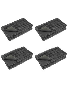 Coperta in Pelliccia di Coniglio Finta 4 pcs Grigio scuro 2