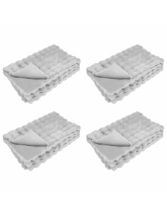 Coperta in Pelliccia di Coniglio Finta 4 pcs Grigio 2