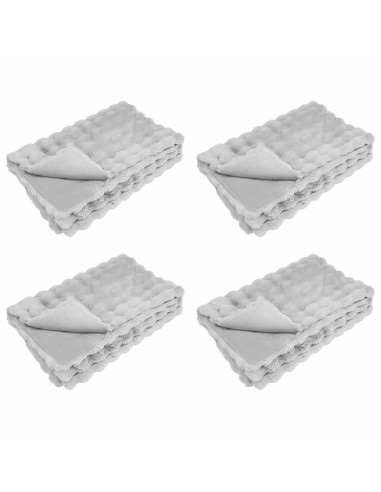 Coperta in Pelliccia di Coniglio Finta 4 pcs Grigio