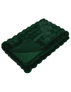 Coperta in Pelliccia di Coniglio Finta Verde Scuro 220 x 240 cm 2