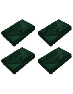 Coperta in Pelliccia di Coniglio Finta 4 pcs Verde Scuro 2