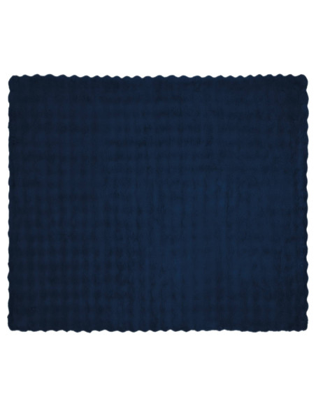 Coperta in Pelliccia di Coniglio Finta Blu Marino 130 x 150 cm