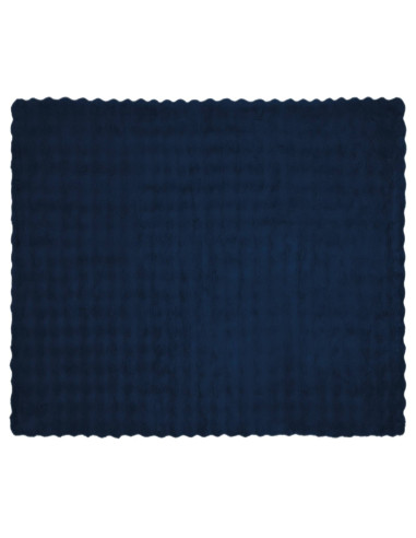Coperta in Pelliccia di Coniglio Finta Blu Marino 240 x 270 cm