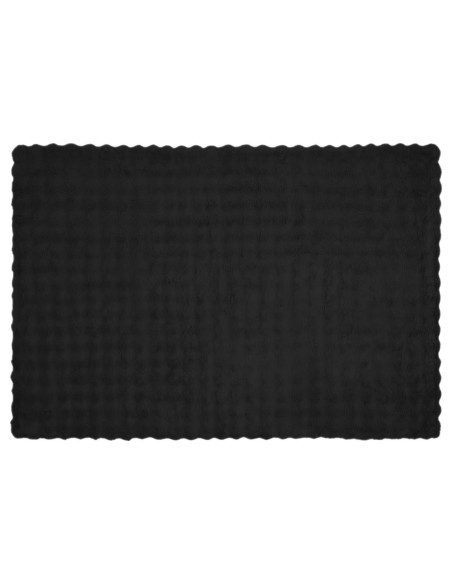 Coperta in Pelliccia di Coniglio Finta Nero 150 x 220 cm