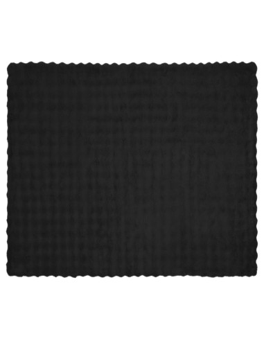 Coperta in Pelliccia di Coniglio Finta Nero 220 x 240 cm