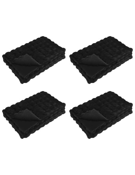 Coperta in Pelliccia di Coniglio Finta 4 pcs Nero 220 x 240 cm