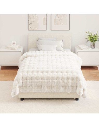 Coperta in Pelliccia di Coniglio Finta Bianco 130 x 150 cm