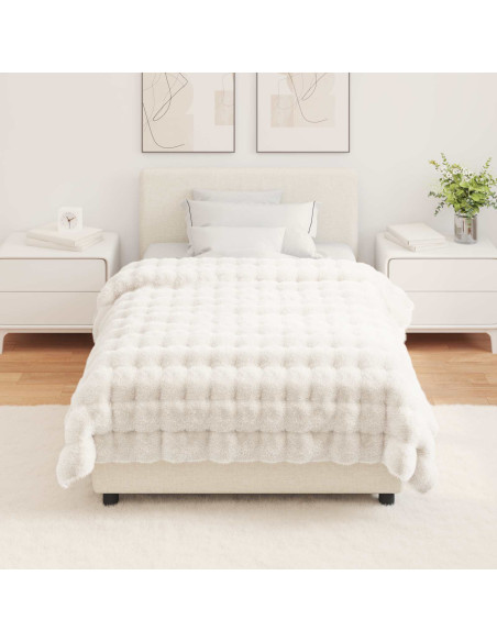 Coperta in Pelliccia di Coniglio Finta 4 pcs Bianco