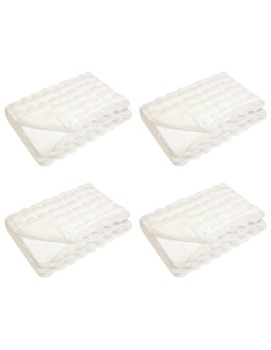 Coperta in Pelliccia di Coniglio Finta 4 pcs Bianco