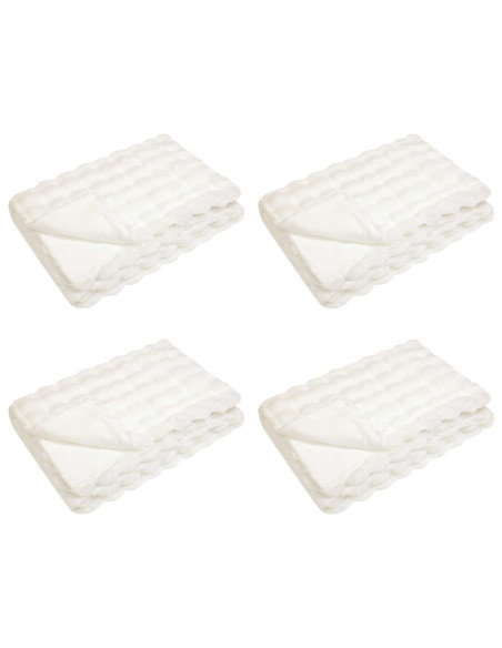 Coperta in Pelliccia di Coniglio Finta 4 pcs Bianco