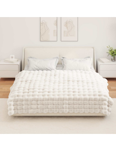 Coperta in Pelliccia di Coniglio Finta 4 pcs Bianco
