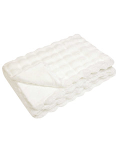 Coperta in Pelliccia di Coniglio Finta 4 pcs Bianco 2