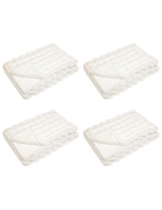 Coperta in Pelliccia di Coniglio Finta 4 pcs Bianco 2