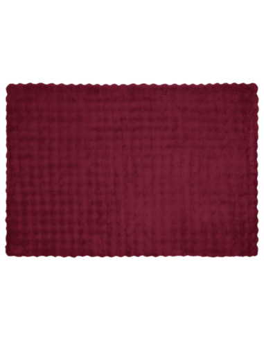 Coperta in Pelliccia di Coniglio Finta Rosso Bordeaux