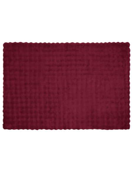 Coperta in Pelliccia di Coniglio Finta Rosso Bordeaux