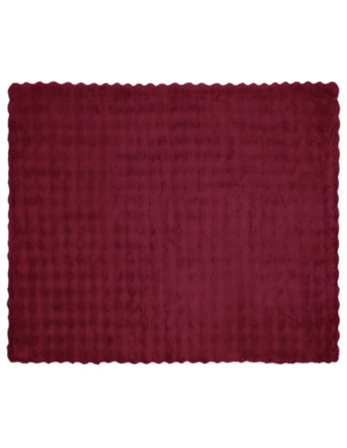 Coperta in Pelliccia di Coniglio Finta Rosso Bordeaux