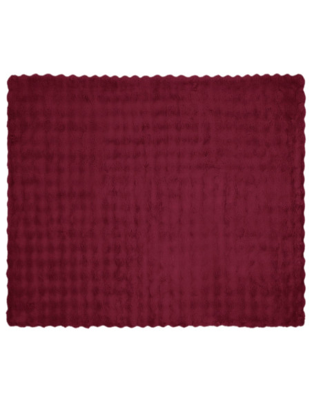 Coperta in Pelliccia di Coniglio Finta Rosso Bordeaux