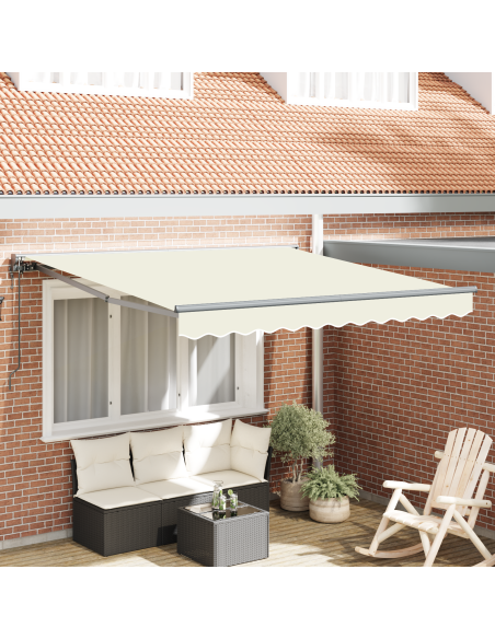 Tenda Retrattile Crema 300 x 250 cm Poliestere e Metallo