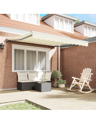 Tenda Retrattile Crema 300 x 250 cm Poliestere e Metallo