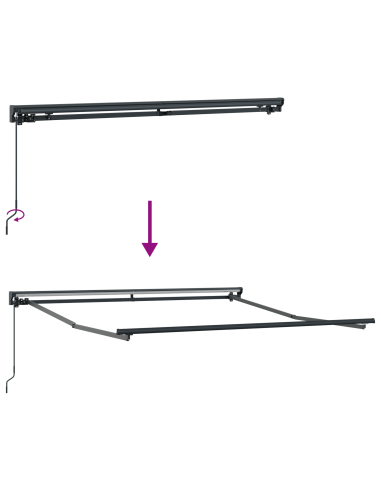 Tenda Retrattile Crema 350 x 250 cm Poliestere e Metallo