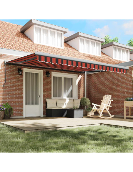 Tenda Retrattile Arancione e Nero 400 × 300 cm Tela e Alluminio