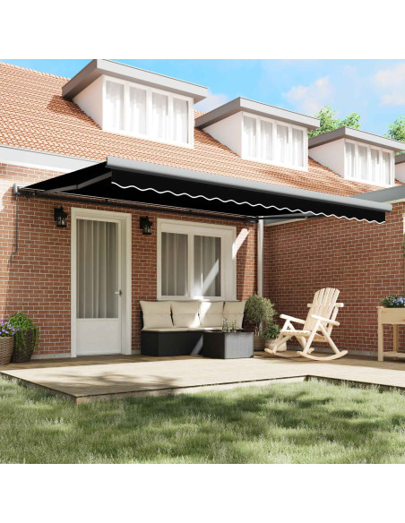 Tenda Retrattile Nero 4 × 3 m Tela e Alluminio