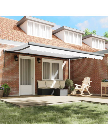 Tenda Retrattile Bianco 4 × 3 m Tela e Alluminio