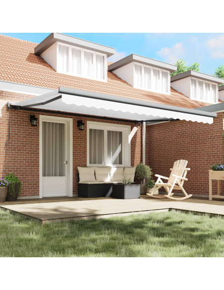 Tenda Retrattile Bianco 4 × 3 m Tela e Alluminio