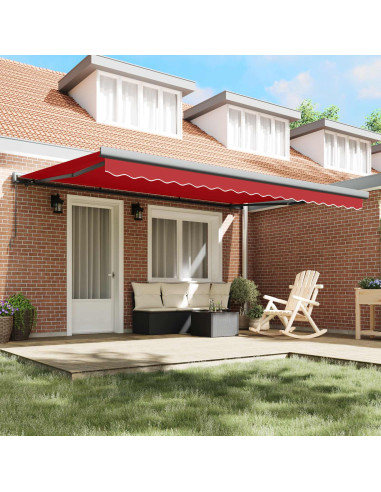 Tenda Retrattile Rosso 4 × 3 m Tela e Alluminio