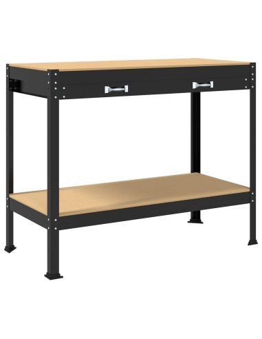 Banchi da lavoro Nero 114 x 54 x 91 cm Legno multistrato