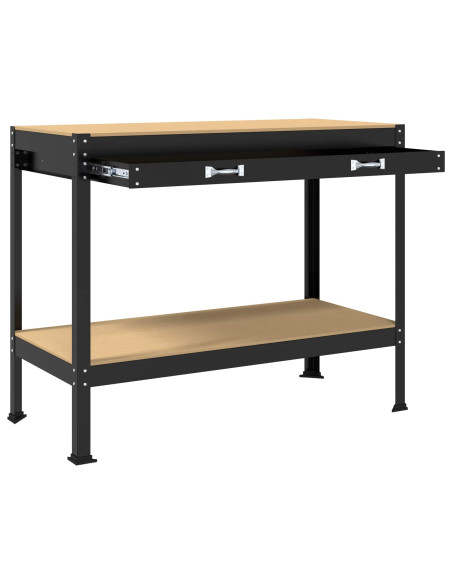 Banchi da lavoro Nero 114 x 54 x 91 cm Legno multistrato