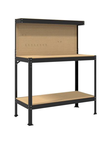 Banchi da lavoro Nero 114 x 54 x 145 cm Legno multistrato