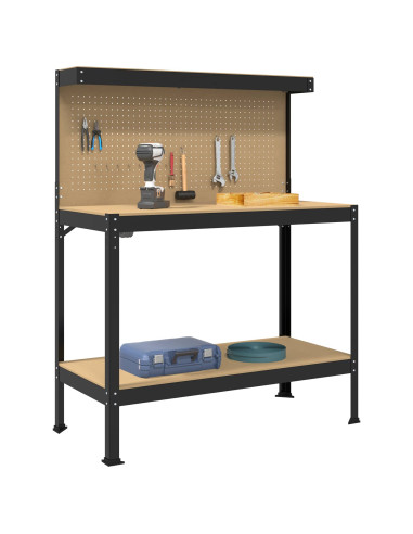 Banchi da lavoro Nero 114 x 54 x 145 cm Legno multistrato