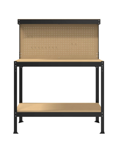 Banchi da lavoro Nero 114 x 54 x 145 cm Legno multistrato