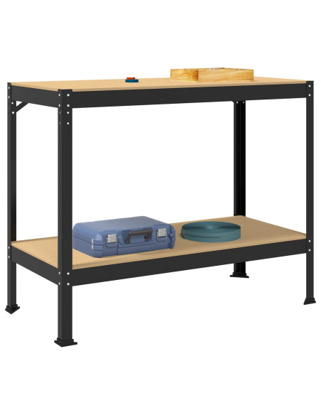Banchi da lavoro Nero 115 x 55 x 91 cm Legno multistrato