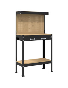 Banchi da lavoro Nero 81 x 41 x 145 cm Legno multistrato 2
