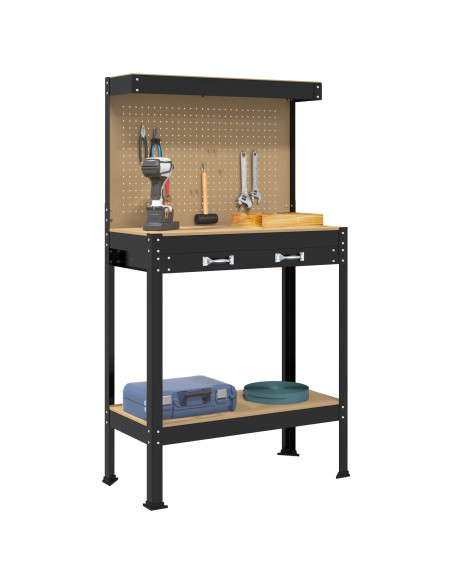 Banchi da lavoro Nero 81 x 41 x 145 cm Legno multistrato