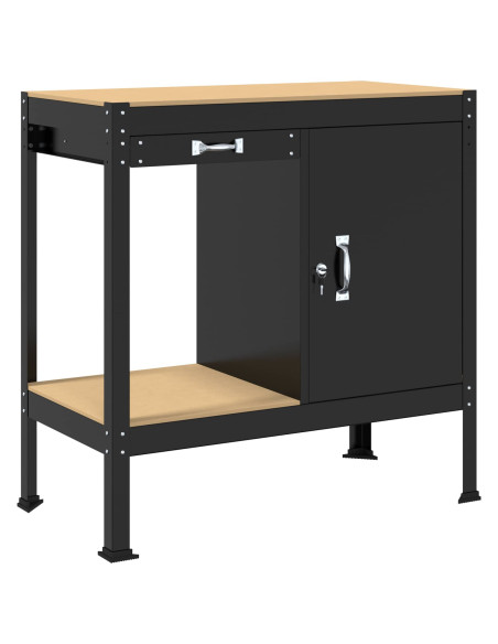 Banchi da lavoro Nero 90 x 49 x 91 cm Legno multistrato