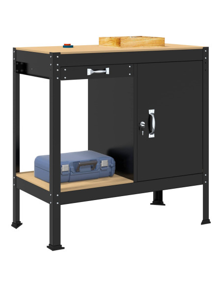 Banchi da lavoro Nero 90 x 49 x 91 cm Legno multistrato