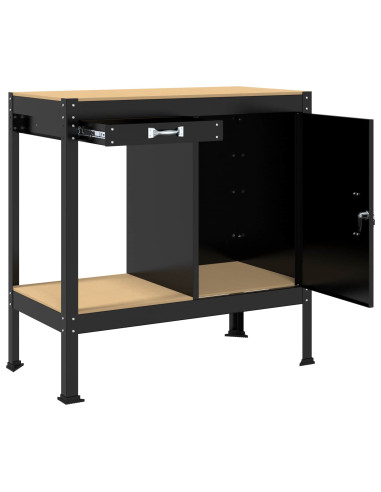 Banchi da lavoro Nero 90 x 49 x 91 cm Legno multistrato