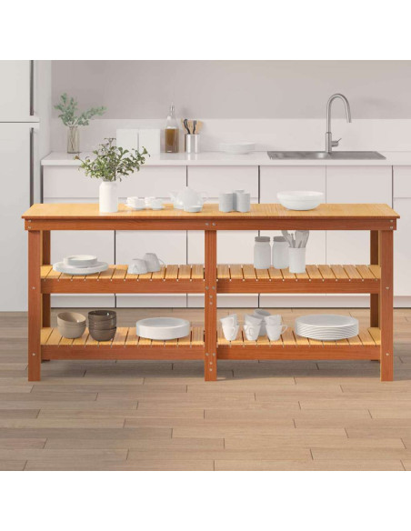 Banco da lavoro Marrone cerato 181.5 x 50 x 80 cm Pino massello