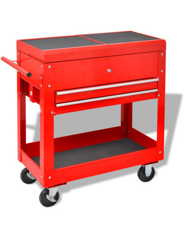 Carrello per Attrezzi Rosso 70.5 x 37 x 71 cm Acciaio