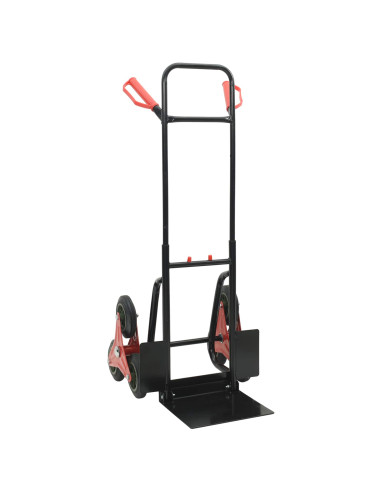 Carrello Manuale Nero e Rosso 64,5 x 49,5 x 114 cm Acciaio