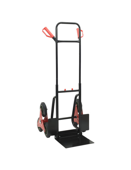 Carrello Manuale Nero e Rosso 64,5 x 49,5 x 114 cm Acciaio